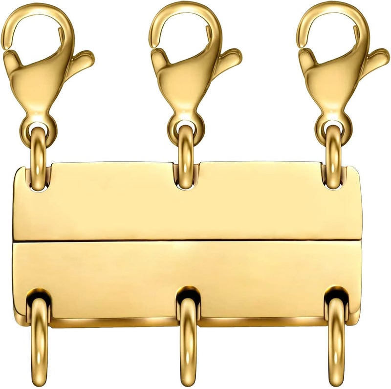 OHINGLT Layered Necklace Clasp 18K Gold and Silver Necklace Separator for Layering, Multiple Jewelry Clasps and Closures for Women - Image 1